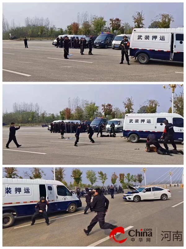 泌阳县公安局巡特警大队与县保安押运大队联合开展岗位技能大练兵